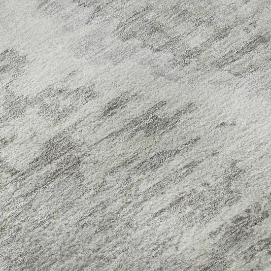 8' Ivory Taupe And Gray Diamond Washable Round Rug With UV Protection Photo 9