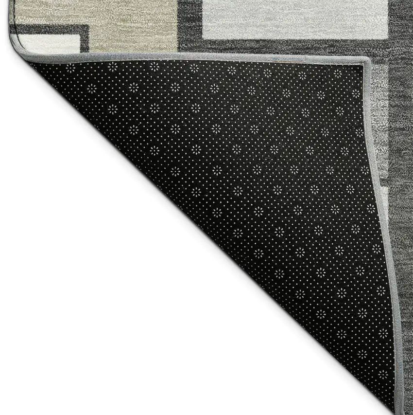 8' Ivory Taupe And Gray Round Geometric Washable Indoor Outdoor Area Rug Photo 7