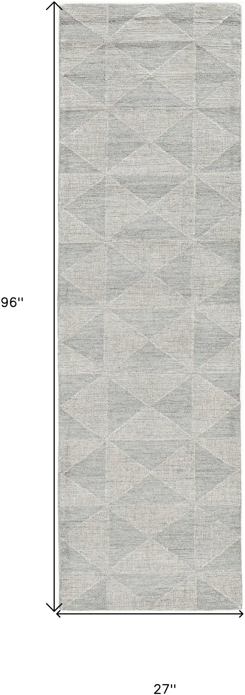 8' Ivory Wool Handmade Runner Rug Photo 5