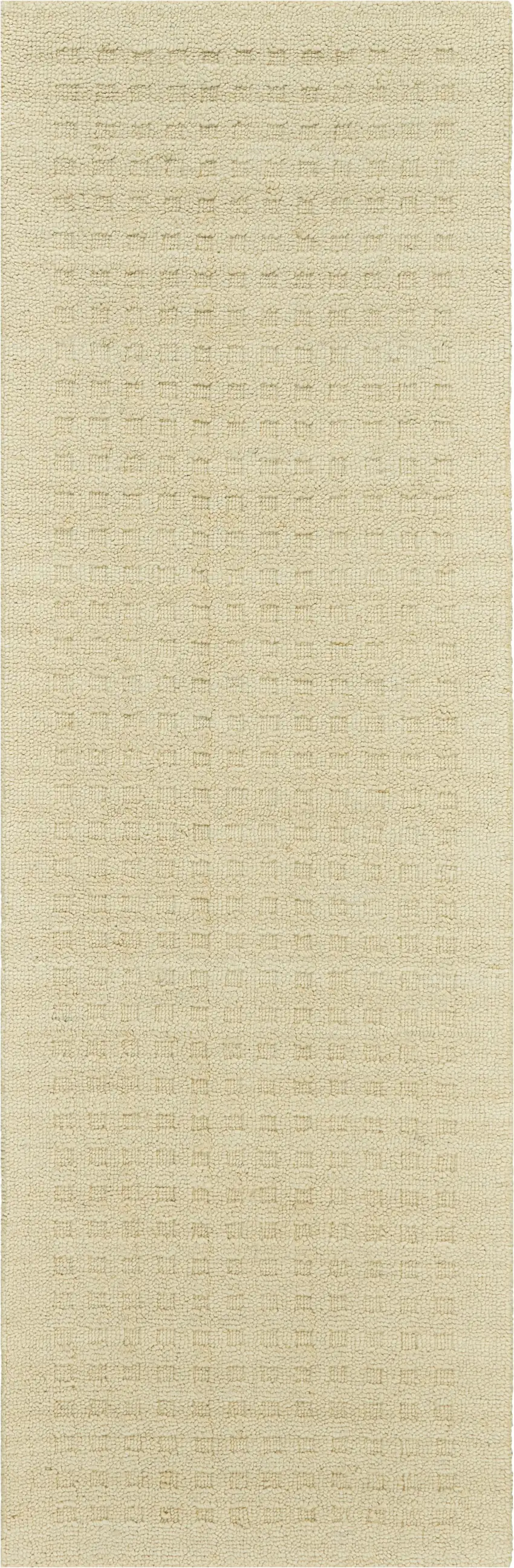 8' Ivory Wool Runner Rug Photo 8