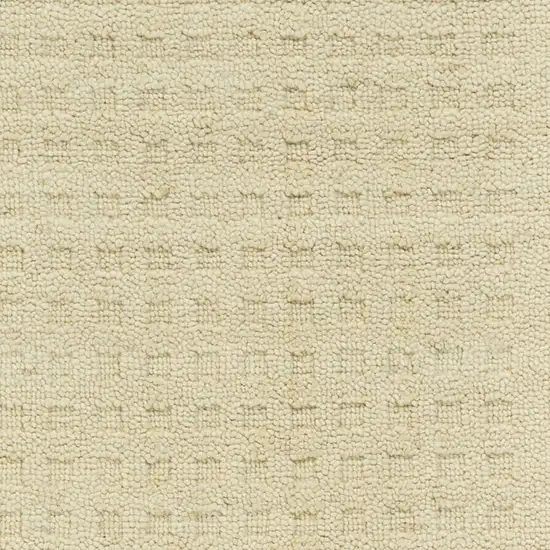 8' Ivory Wool Runner Rug Photo 3