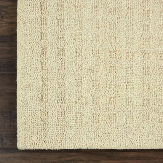 8' Ivory Wool Runner Rug Photo 9