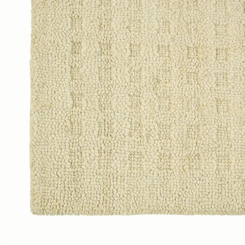 8' Ivory Wool Runner Rug Photo 7