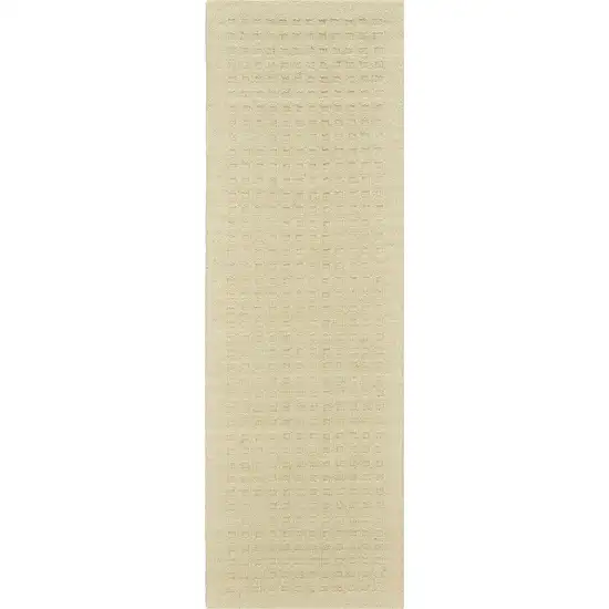 8' Ivory Wool Runner Rug Photo 2