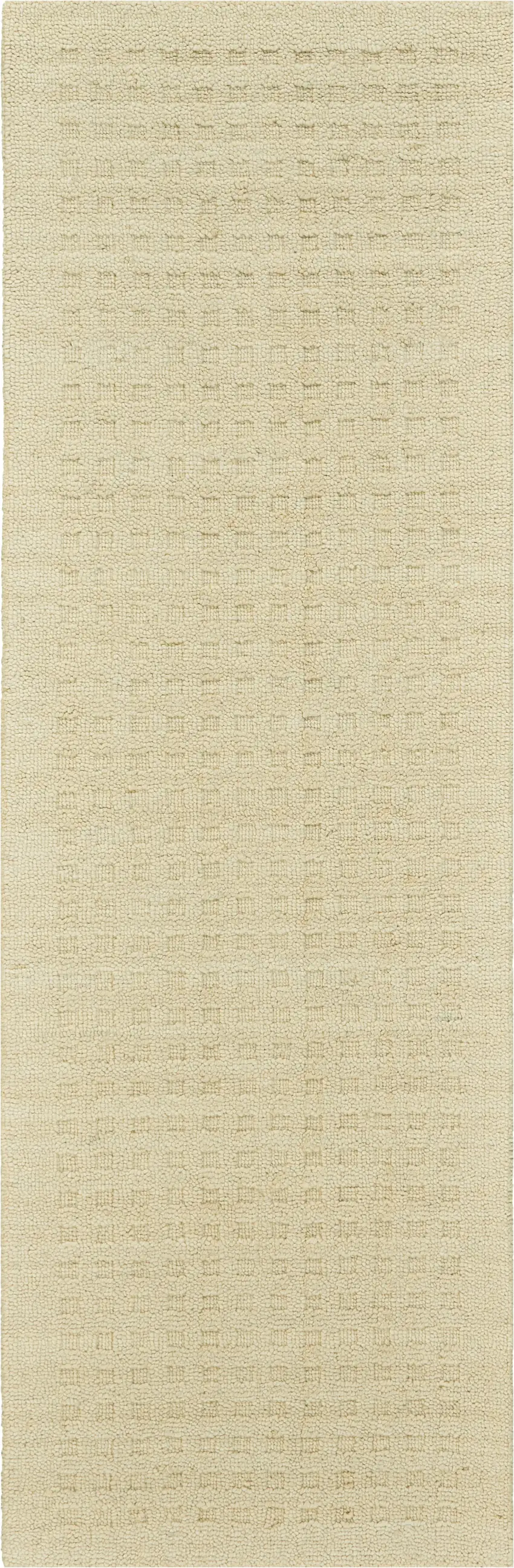 8' Ivory Wool Runner Rug Photo 2
