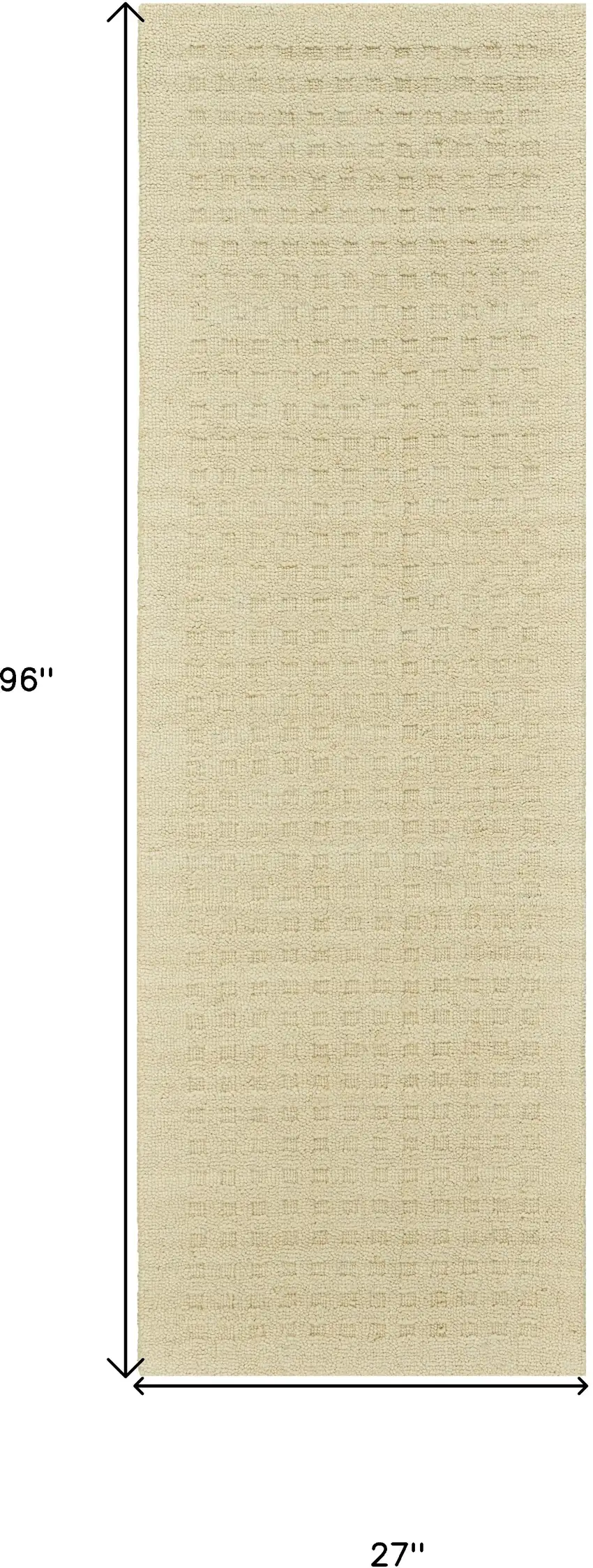 8' Ivory Wool Runner Rug Photo 3