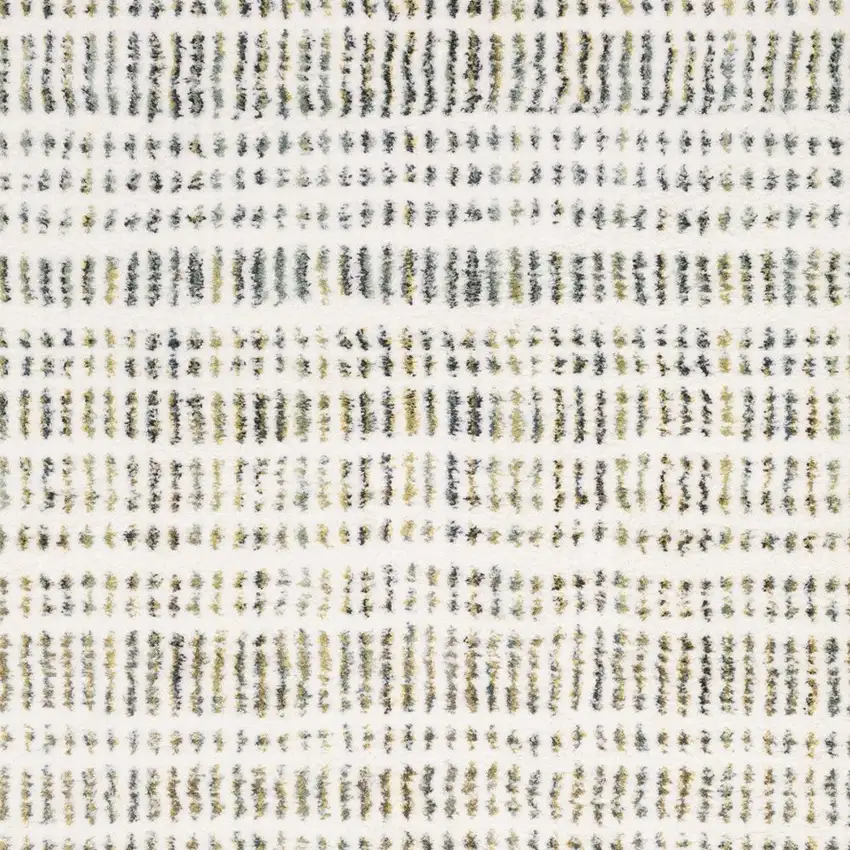 8' Ivory Yellow And Black Striped Runner Rug Photo 7