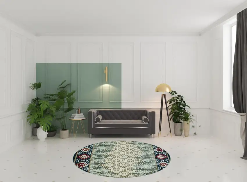 8' Ivory and Blue Abstract Area Rug Photo 2