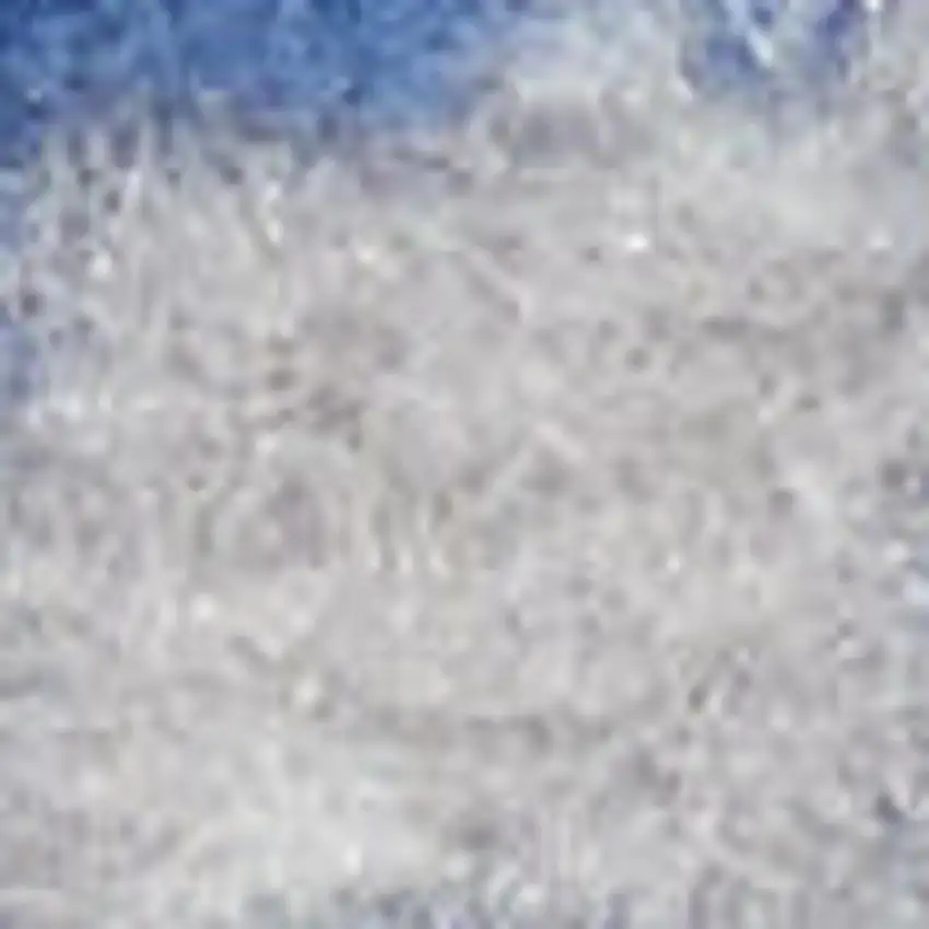 8' Ivory and Blue Abstract Distressed Non Skid Runner Rug Photo 1