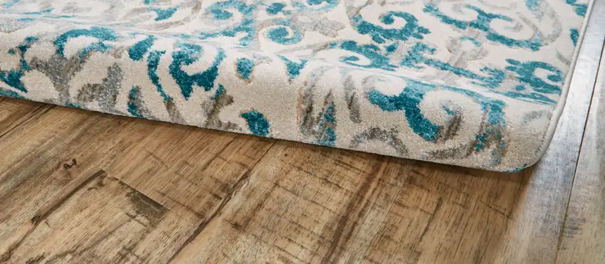 8' Ivory and Blue Abstract Power Loom Runner Rug Photo 7