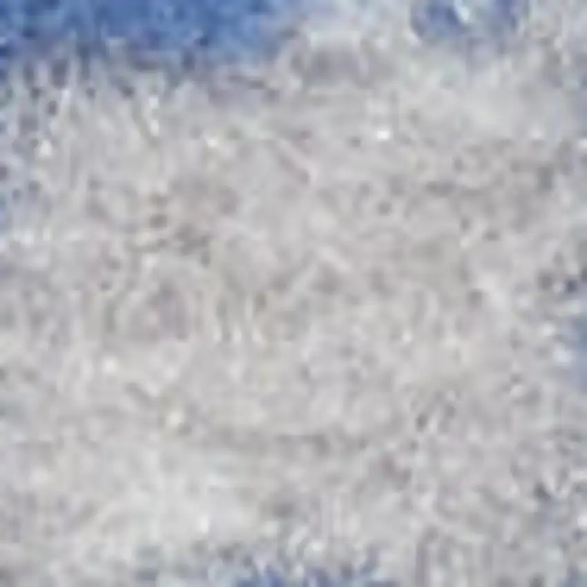 8' Ivory and Blue Geometric Distressed Non Skid Runner Rug Photo 3