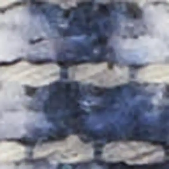 8' Ivory and Blue Oriental Power Loom Washable Runner Rug Photo 3