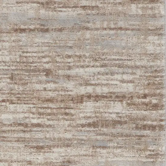 6' Ivory and Gray Abstract Non Skid Runner Rug Photo 5