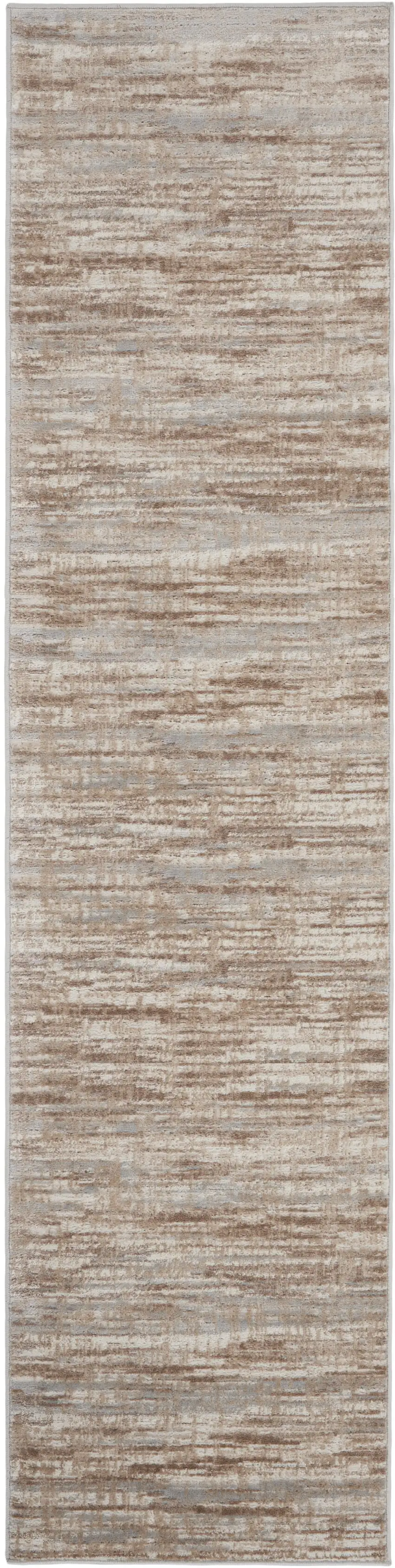 16' Ivory and Gray Abstract Non Skid Runner Rug Photo 2