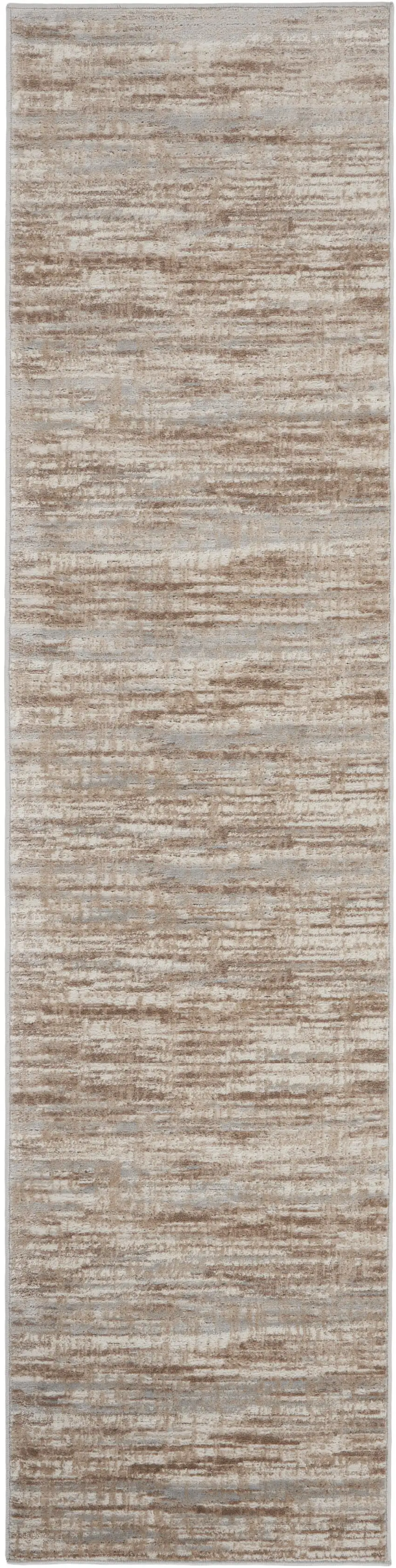 16' Ivory and Gray Abstract Non Skid Runner Rug Photo 1