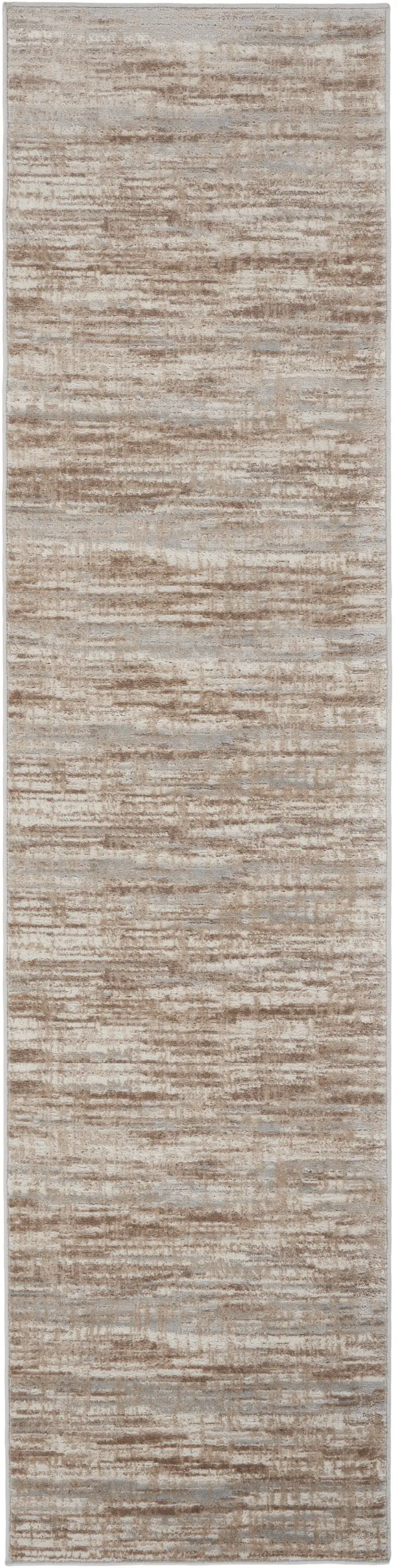 16' Ivory and Gray Abstract Non Skid Runner Rug Photo 4