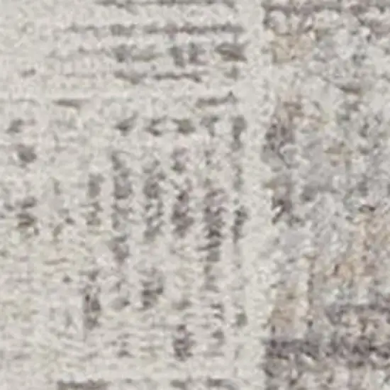 16' Ivory and Gray Abstract Runner Rug Photo 4