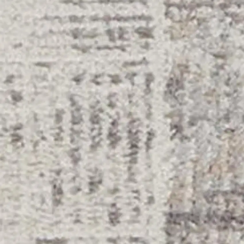 16' Ivory and Gray Abstract Runner Rug Photo 4