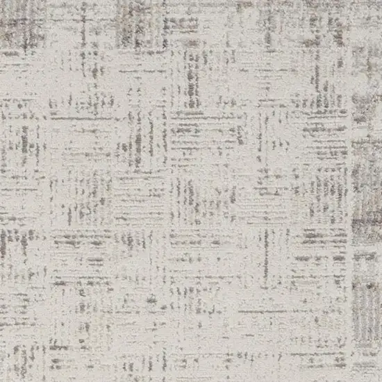 16' Ivory and Gray Abstract Runner Rug Photo 3