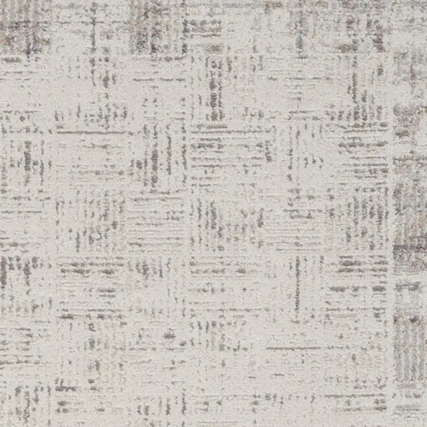 16' Ivory and Gray Abstract Runner Rug Photo 3