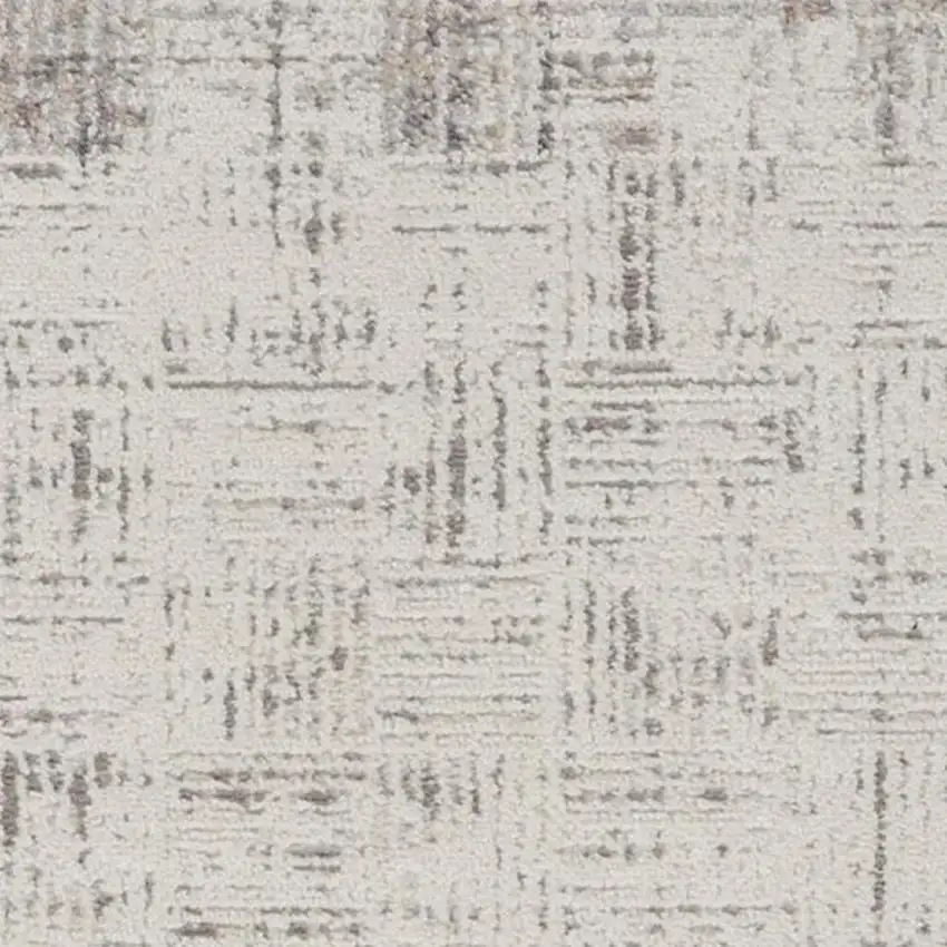 6' Ivory and Gray Abstract Runner Rug Photo 4