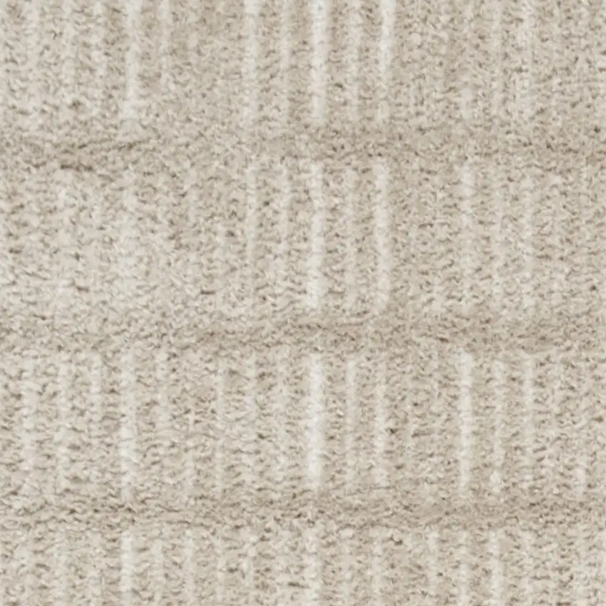 10' Ivory and Gray Geometric Runner Rug Photo 9