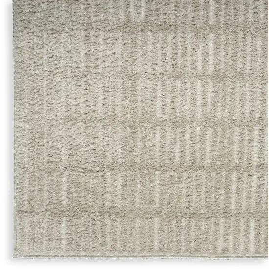 10' Ivory and Gray Geometric Runner Rug Photo 8