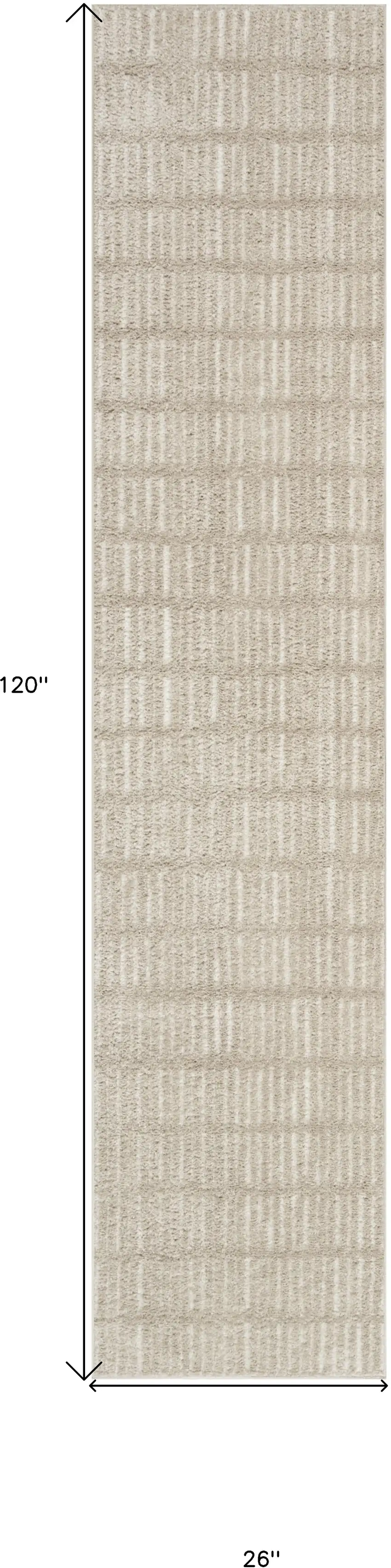 10' Ivory and Gray Geometric Runner Rug Photo 3