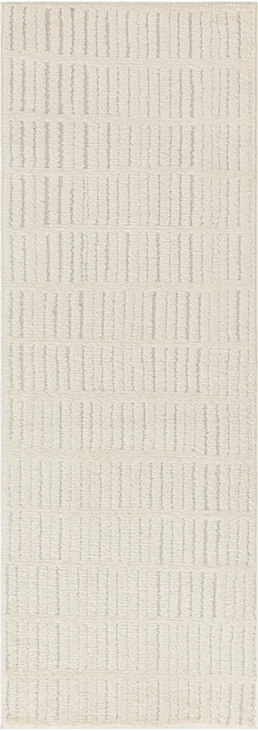 6' Ivory and Gray Geometric Runner Rug Photo 4