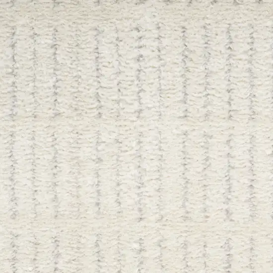 6' Ivory and Gray Geometric Runner Rug Photo 8