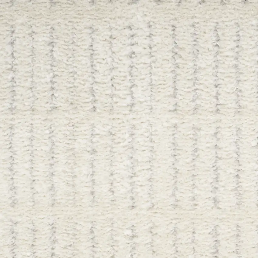 6' Ivory and Gray Geometric Runner Rug Photo 8