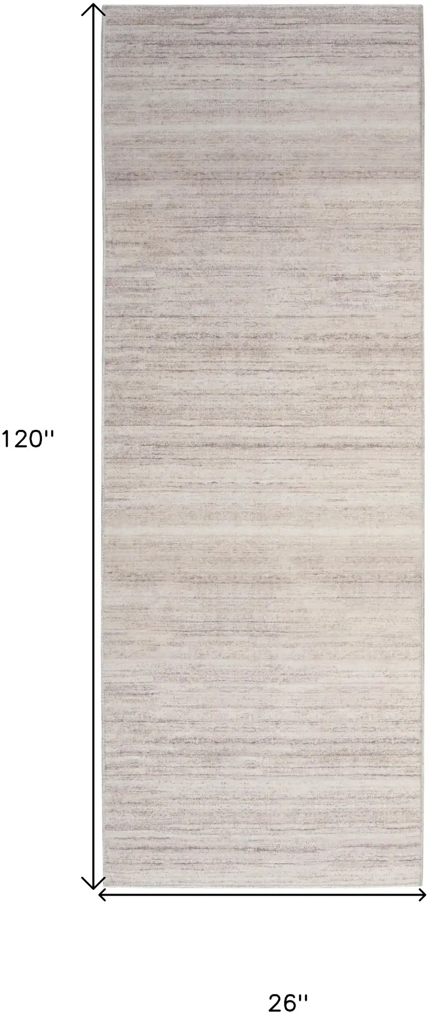 10' Ivory and Light Brown Abstract Washable Runner Rug Photo 3