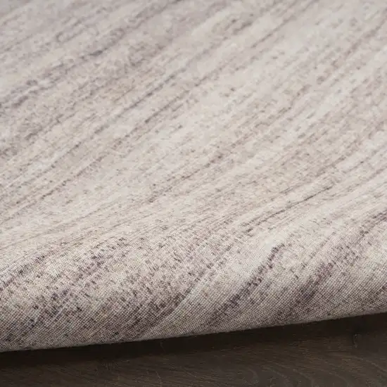 10' Ivory and Light Brown Abstract Washable Runner Rug Photo 9