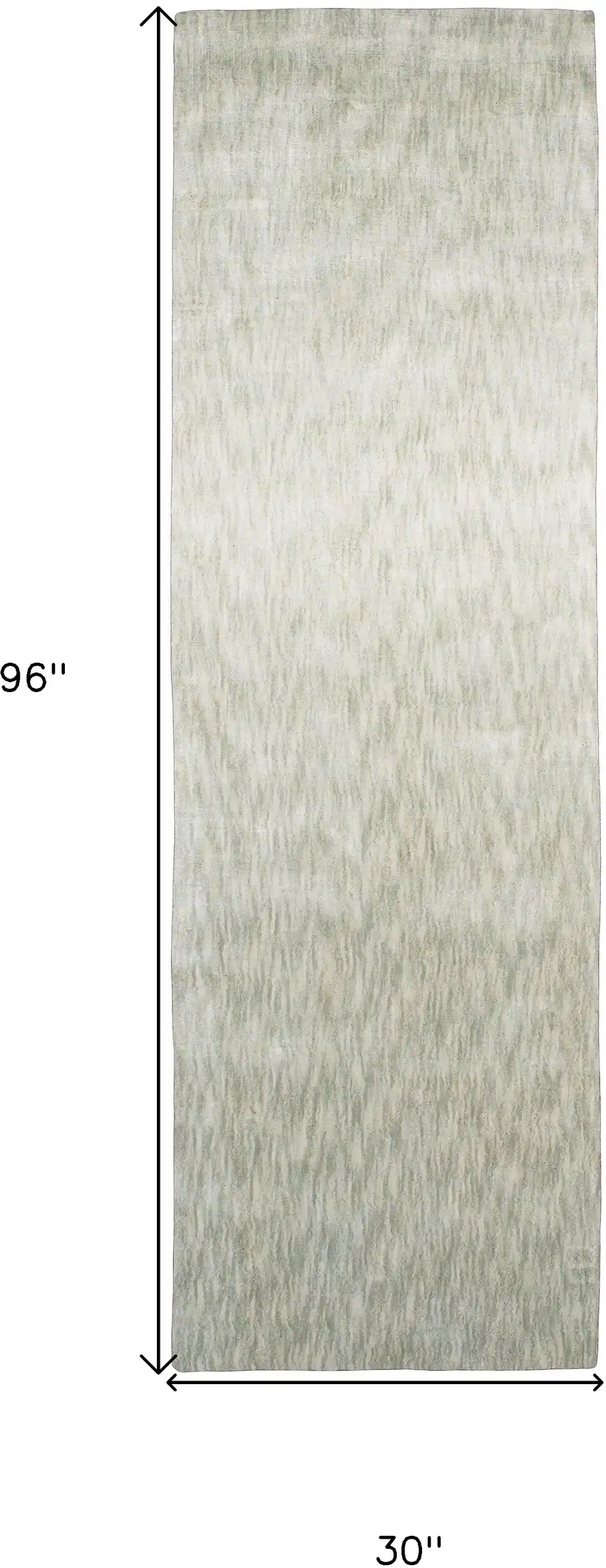 8' Ivory and Silver Chevron Hand Woven Runner Rug Photo 3