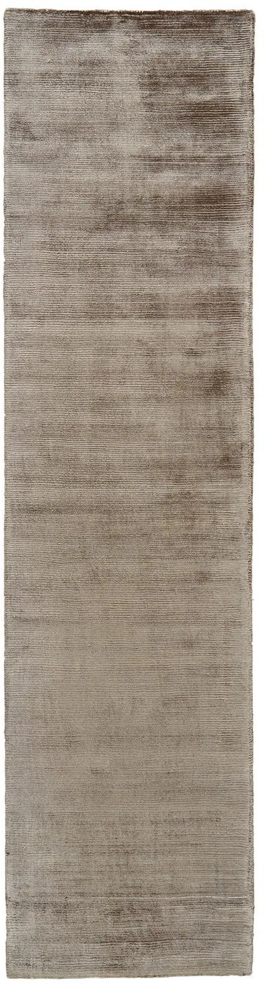 10' Ivory and Tan Hand Woven Runner Rug Photo 4