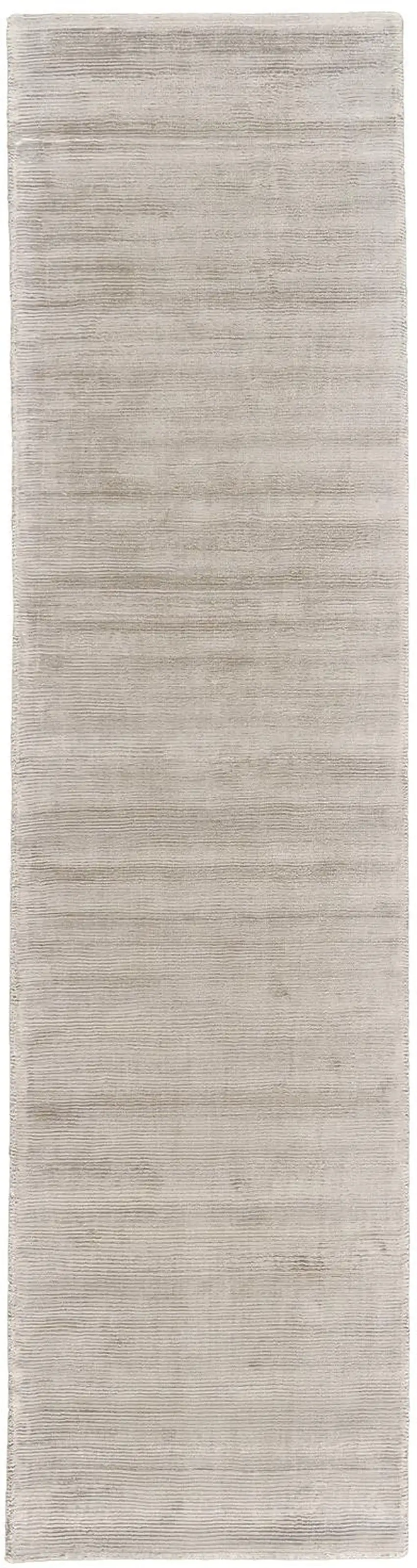 10' Ivory and Tan Hand Woven Runner Rug Photo 2