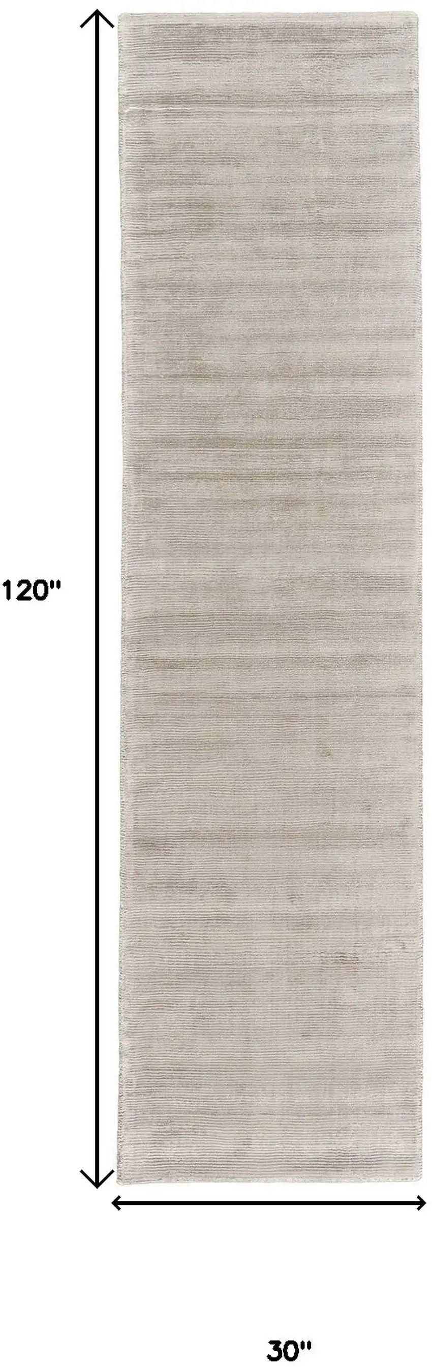 10' Ivory and Tan Hand Woven Runner Rug Photo 3