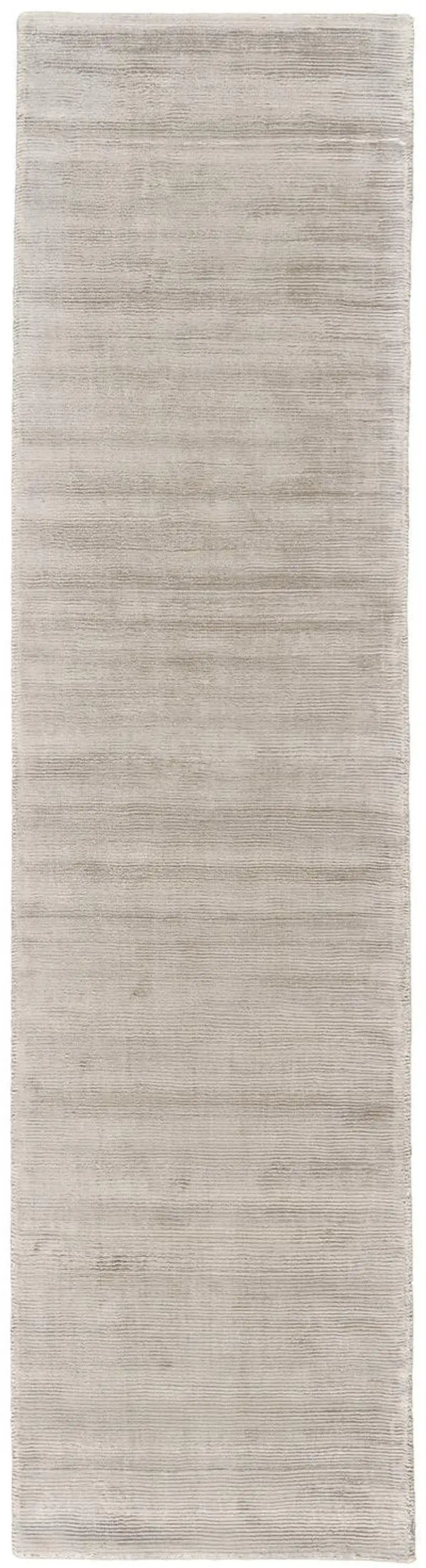 10' Ivory and Tan Hand Woven Runner Rug Photo 4