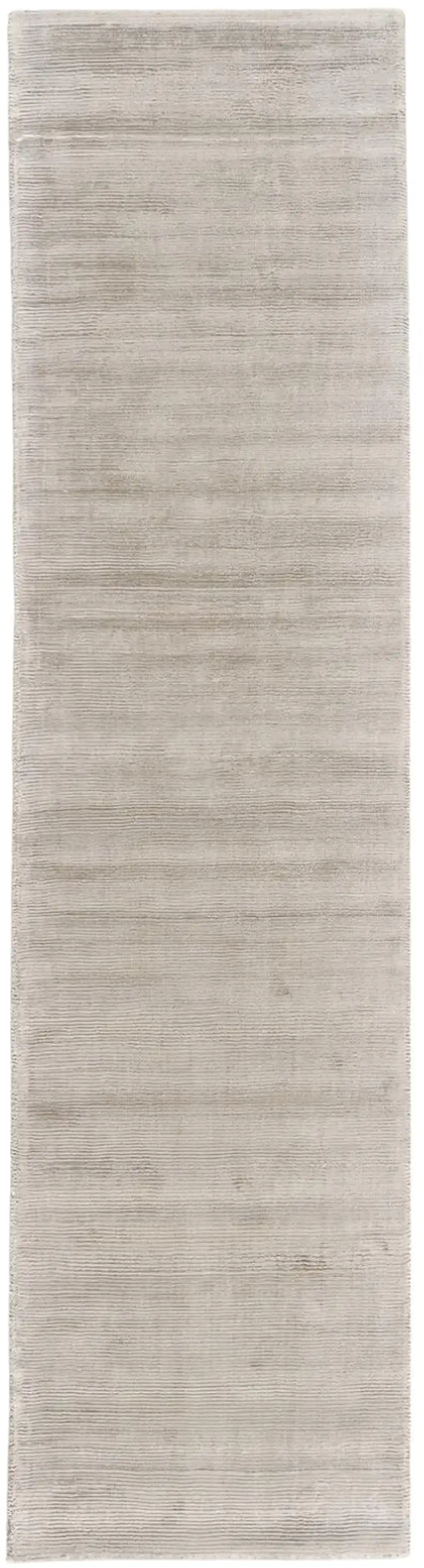 10' Ivory and Tan Hand Woven Runner Rug Photo 2