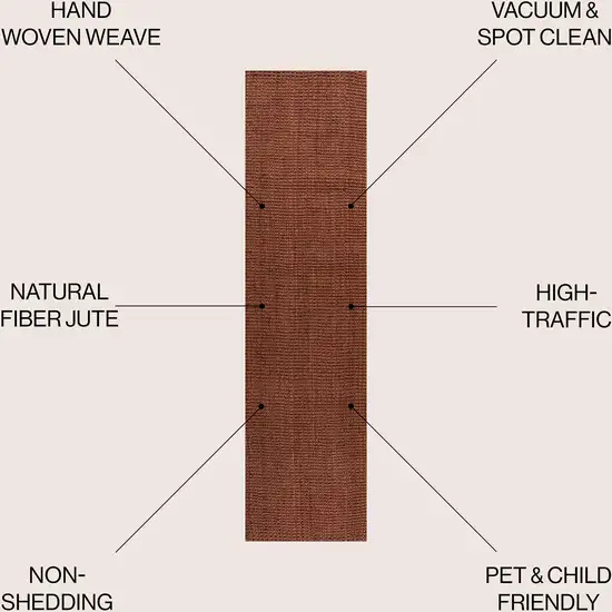 8' Jute Handmade Runner Rug Photo 6