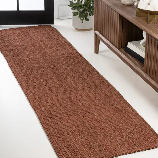 8' Jute Handmade Runner Rug Photo 5