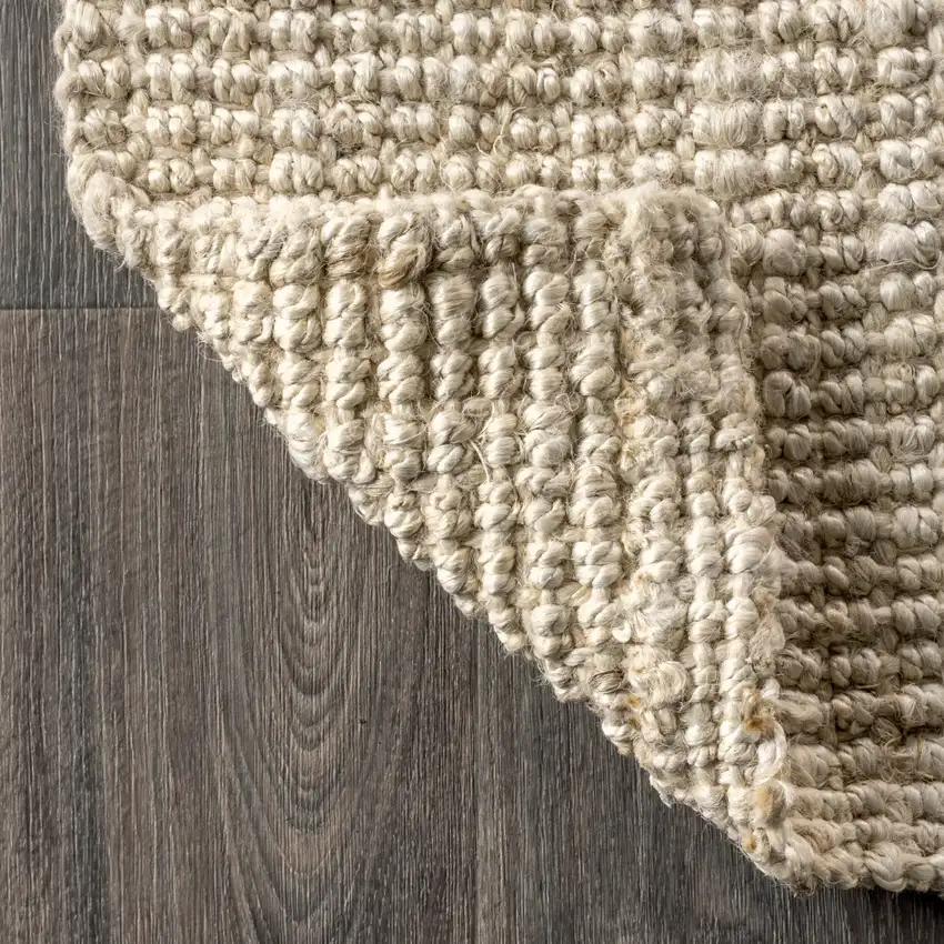 7' Jute Handmade Square Rug Photo 7