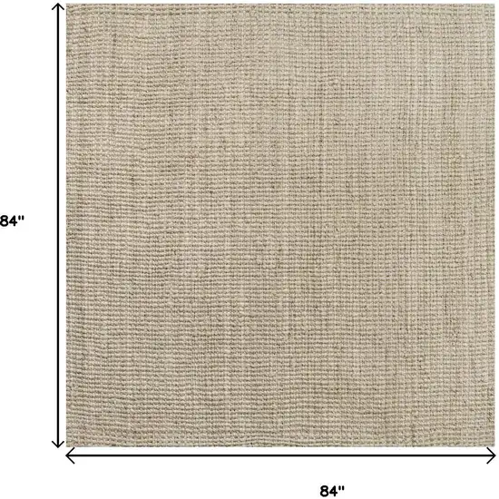 7' Jute Handmade Square Rug Photo 8