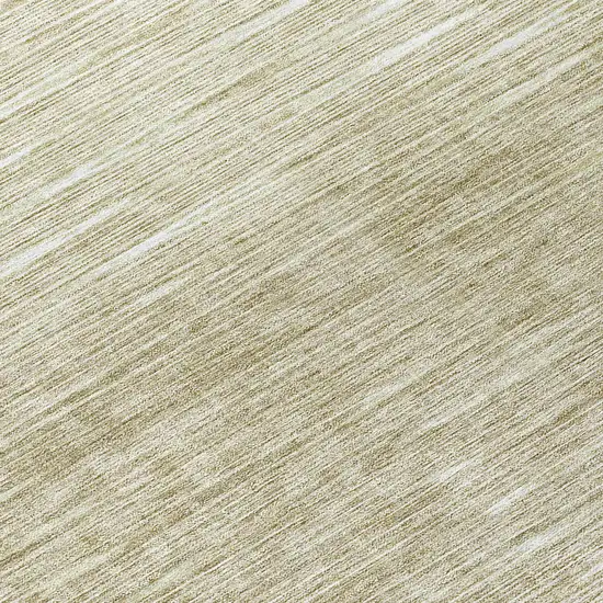 8' Khaki And Beige Round Abstract Washable Indoor Outdoor Area Rug Photo 8