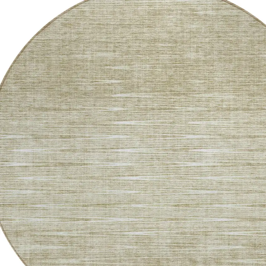 8' Khaki And Beige Round Abstract Washable Indoor Outdoor Area Rug Photo 4