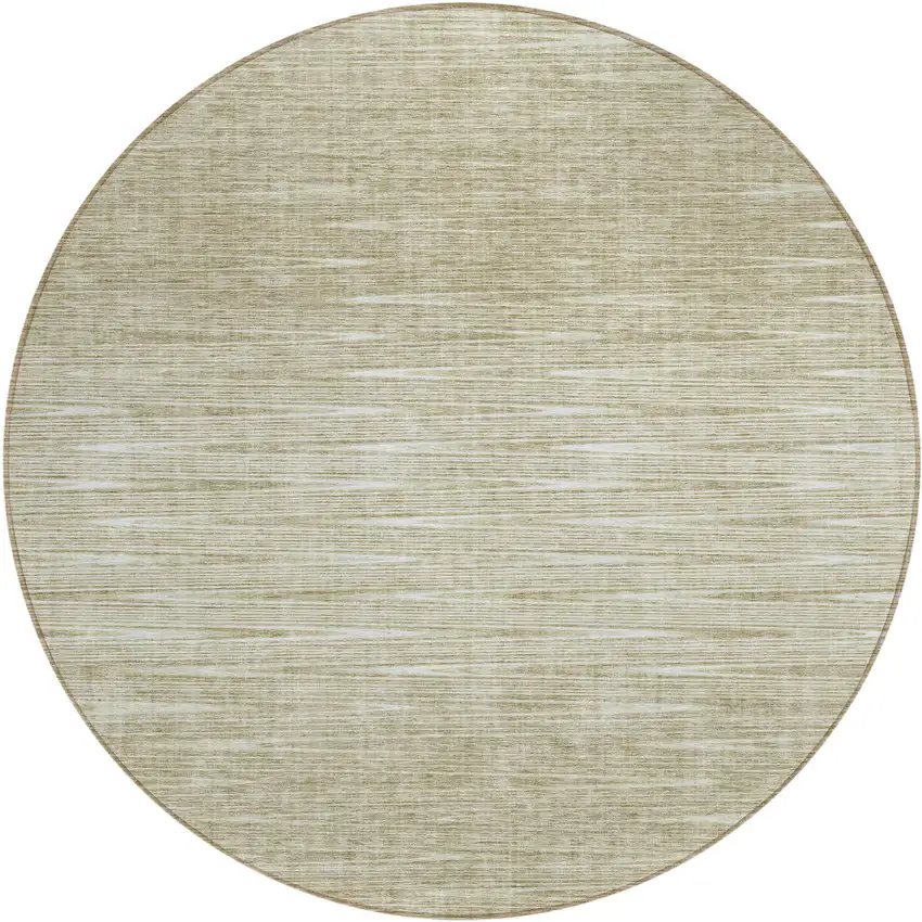 8' Khaki And Beige Round Abstract Washable Indoor Outdoor Area Rug Photo 2