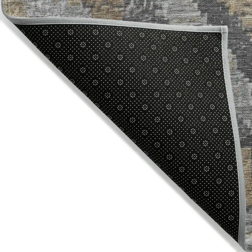 8' Khaki And Gray Round Aztec Washable Indoor Outdoor Area Rug Photo 7