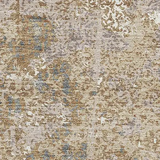 8' Khaki Beige And Charcoal Abstract Washable Area Rug With UV Protection Photo 2