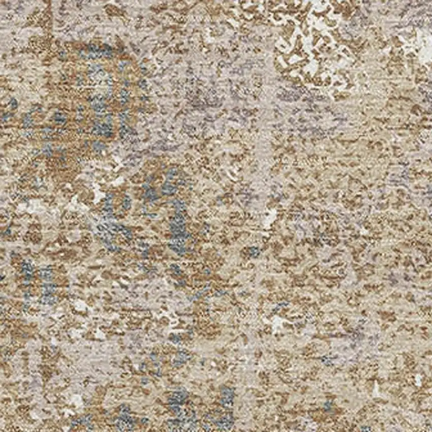 8' Khaki Beige And Charcoal Abstract Washable Area Rug With UV Protection Photo 2