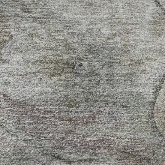 8' Khaki Beige And Purple Abstract Washable Round Rug With UV Protection Photo 9